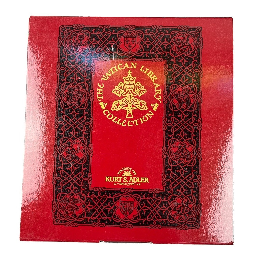 Kurt Adler VNTG Vatican Library Collection Enamel Pearls Cross Ornament & Coin